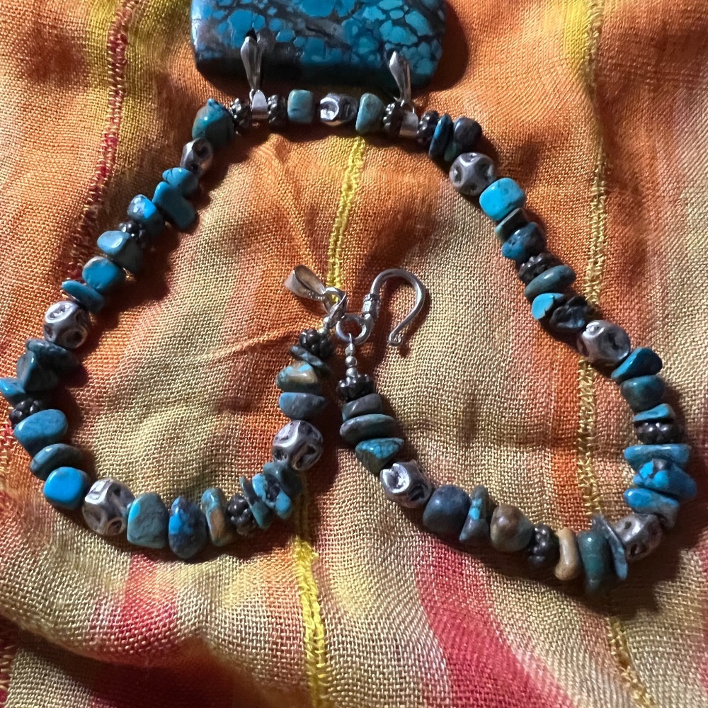 Turquoise Attached Pendant Necklace - Picture 3 of 7